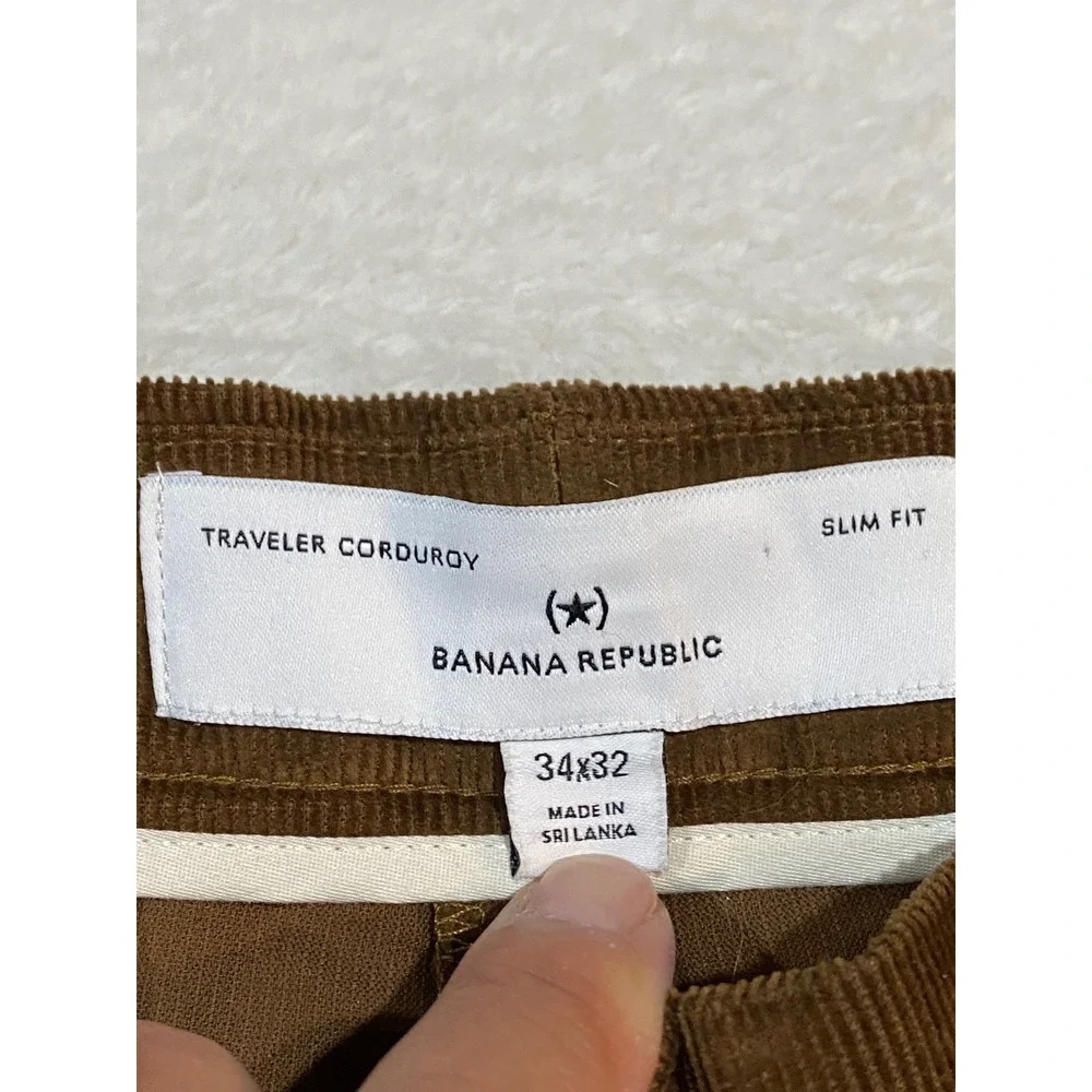 Banana Republic Traveler Corduroy Slim Fit Pants Brown Mens 34x32 619087-02